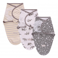 Miracle Baby 3 pièces couvertures d'emmaillotage emmaillotage pour bébé, couvertures d'emmaillotage nouveau-né réglable respirant coton doux